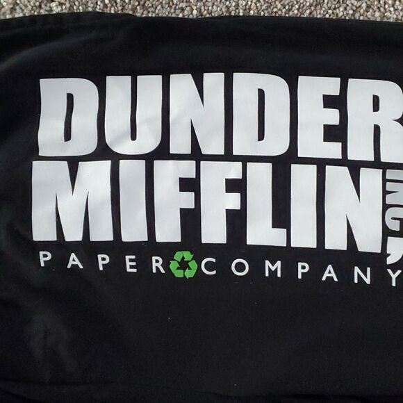 Sweats, lounge pants, black size medium. DUNDER MIFFLIN INC. Nice - Picture 2 of 5